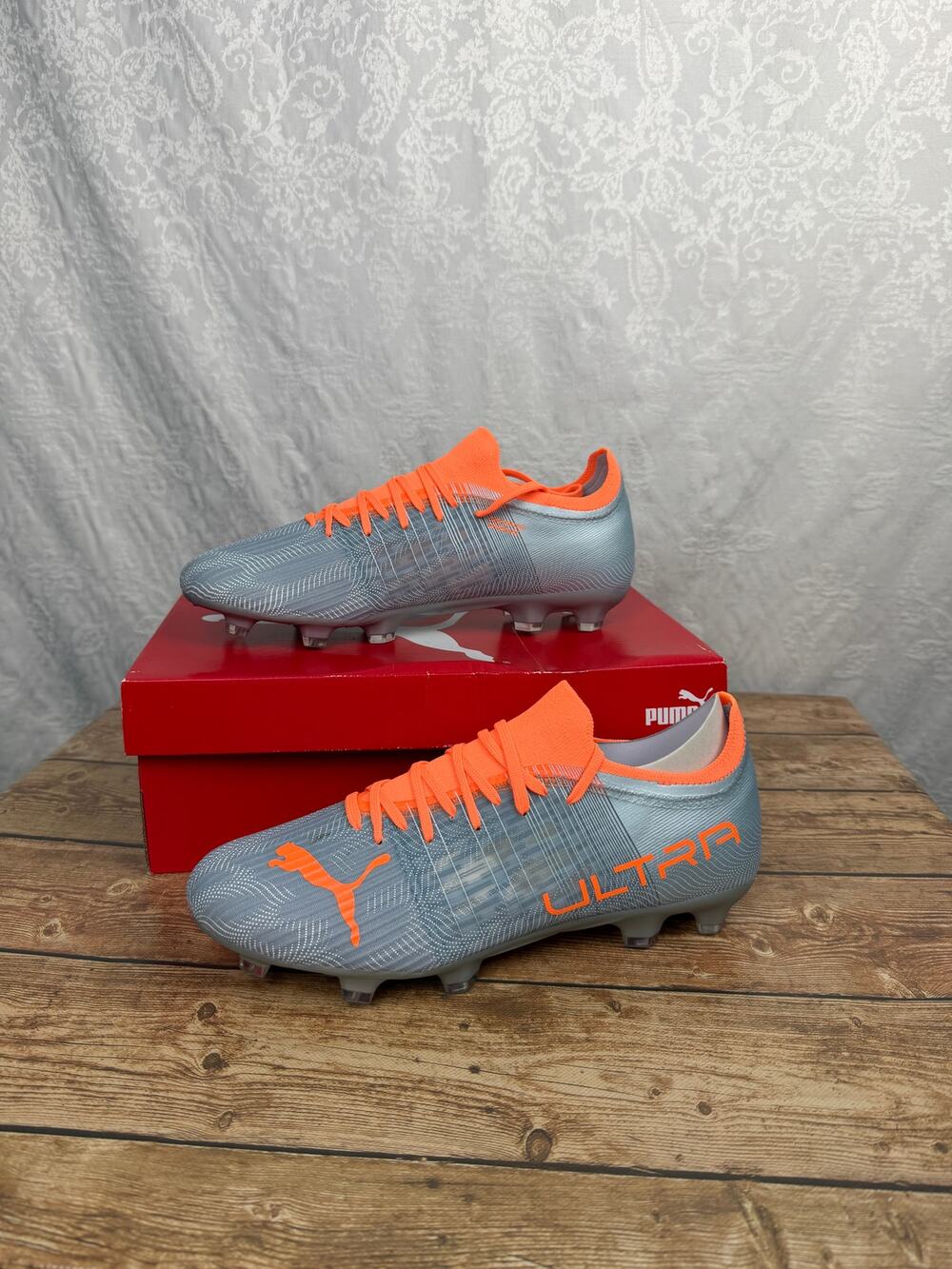New PUMA Ultra 3.4 FG/AG Soccer Cleats Men's 9.5 Diamond Silver Neon Citrus